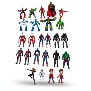 Marvel Action Figures Spider-Man Black Panther Captain America Hulk Lot of 25